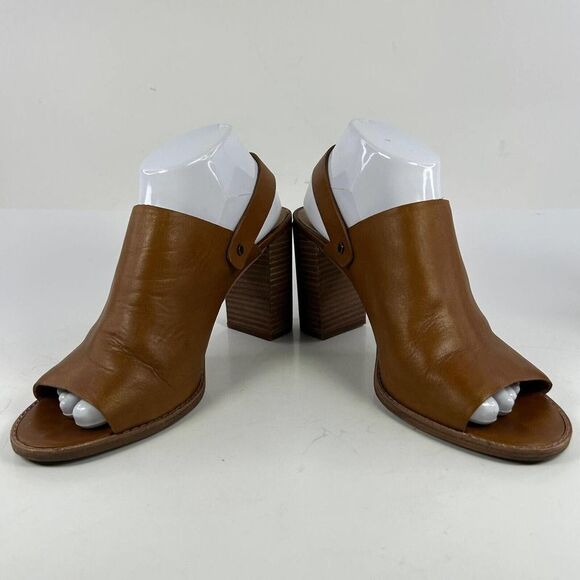 Madewell Brown Leather Heeled Mules - Picture 4 of 10
